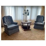 Pair swivel platform rockers Table & lamp not included