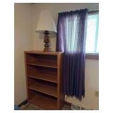 Oak bookcase 13D x 33L x 48H and lamp