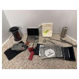 Snowpeak flatware, Firebox pepper grinder, Aeropress, Firebox stove shields, Taylor meat thermometer and more