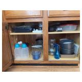Glass baking dishes, pans, racks, bottles, etc...