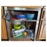 Bamboo cutting board, vac sealer, silicon pan covers, hot pads etc...