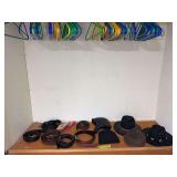 Mens belts 46- 50, several hats, hangers and bicycling clothes in drawer (not shown)