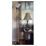Double head floor lamp and table lamp