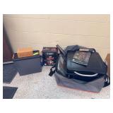 NEW Traeger Trailhead Grill with carry case, Traeger pellt bin, wood chips, 10 # of briquets and power inverter