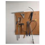 Kobalt bolt cutters, framing sq, grease gun, sewer tape and more