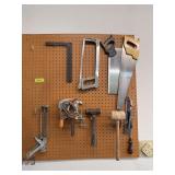 Bandsaw, hack saw, hammers, C clamps etc...
