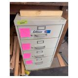 Drill bits, hole saws, plumbing misc AND a 4 drawer card file cabinet