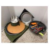 Firebox pan, plate, bowl and variety of accessories