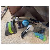 Wrist and ankle weights, 8# workout ball, resistance straps, dumbells and elec massager for afterwards
