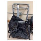 Folding camping table w/ roll up top and under table storage bag