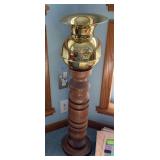 25” tall spindle style plant stand with professionally restored spittoon