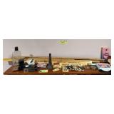 Advertising yard sticks, IH belt buckle, oil jar spout, tobacco bags etc...