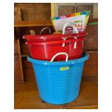 Three large tubs