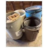 4 trash cans