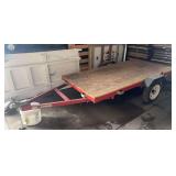 8’ pull behind tilt trailer w foldable tongue and 12” wheels