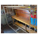8’ rolling folding chair rack and one chair