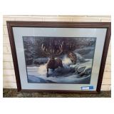 "Deep Powder Pursuit" Signed and numbered Barbara Peets print 1990 - 34 x 28