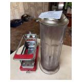 Household french fry cutter and vintage straw dispenser