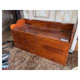 Lift lid wooden storage box