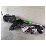 Rosignol snowmobile bag and gear includes men’s XL short snow pants, helmet, three XL coat, avalanche beacons