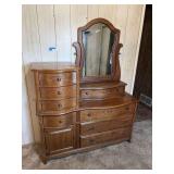 Oak dresser with mirror - 54 wide by 70 tall