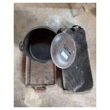 Cast-iron Dutch oven 5 quart, and cast-iron griddle