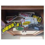 Assortment of miscellaneous stickers and measuring device