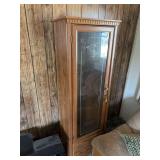 Small glass front gun cabinet with lock and key