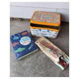 Tonka toys tin, miniature car collection in case and Bachman car transporter toy