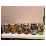 6 Steins, 4 are Busch Founders