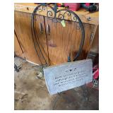 Plant stand and gone but not forgotten garden stone and holder