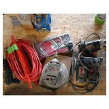 Craftsman scroll saw, flex shaft roto tool, drill and extension cord