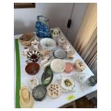 Ceramics including bowls, biscuit jar, overall planter, wall hanging, etc