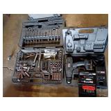 Craftsman rachet set (unknown if complete) and Craftsman 14.4v wireless drill
