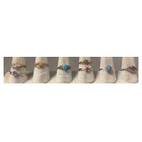 Eight rings, various size & style
