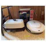 Presto electric skillet and George Foreman jumbo size lean mean fat grilling machine