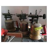 3 brass alcohol blow torches