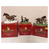 3 Clydesdale Figurines