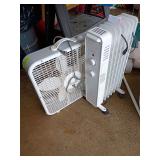 Box fan and heater