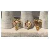 Black Hills Gold post earrings and necklace charm. Earrings are not marked, charm is marked 10K