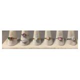 Seven rings, various size & style