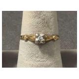 Size 6.25 diamond ring marked 14K