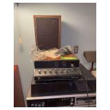 Cobra Scanner, Panasonic stereo w/ turntable and 8 track, speakers unknown working condition.