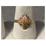 Size 8 Black Hills Gold ring Marked 10K