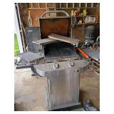 Charbroil commercial infrared 2 burner gas grill w/tank, various grates, other accessories, NIB rotisserie, bag of mesquite chunks