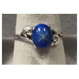 Size 8 ring marked STERLING Appears to be missing a stone on the side