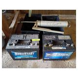 2 dura start marine batteries and battery boxes