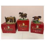 3 Clydesdale Figurines