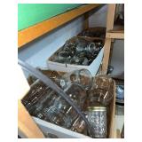 Three boxes canning jars-pint, quart and jelly