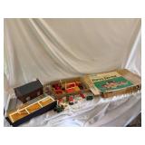 Coleco Playtime Deluxe Farm set box and assorted accessories
